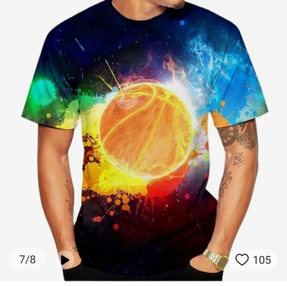 Graphic design Tee shirt basketball various sizes